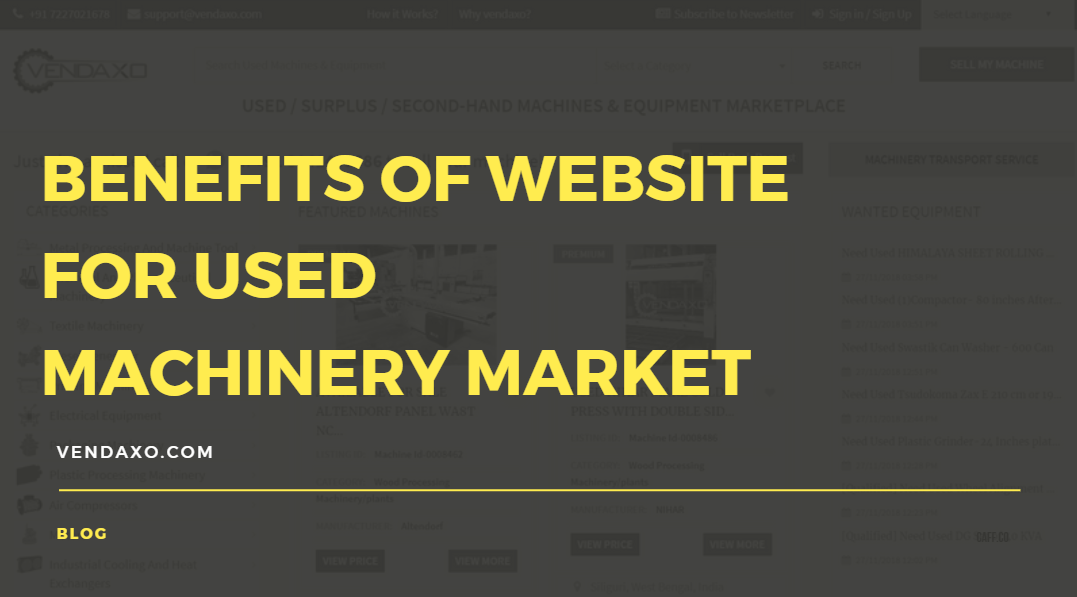 Benefits of Website for Used Machinery Market